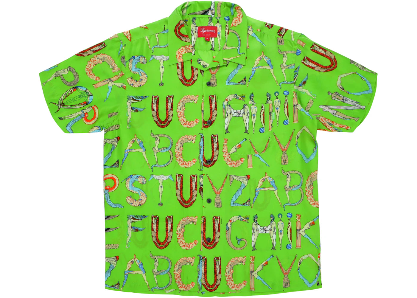 Supreme Alphabet Silk Shirt Lime