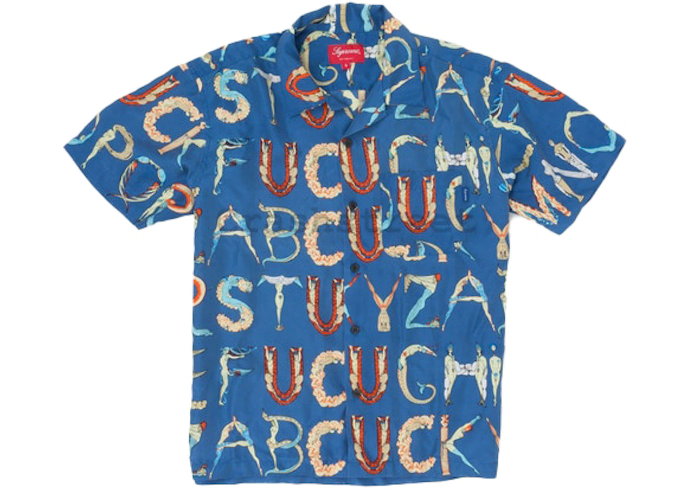 Supreme Alphabet Silk Shirt Navy