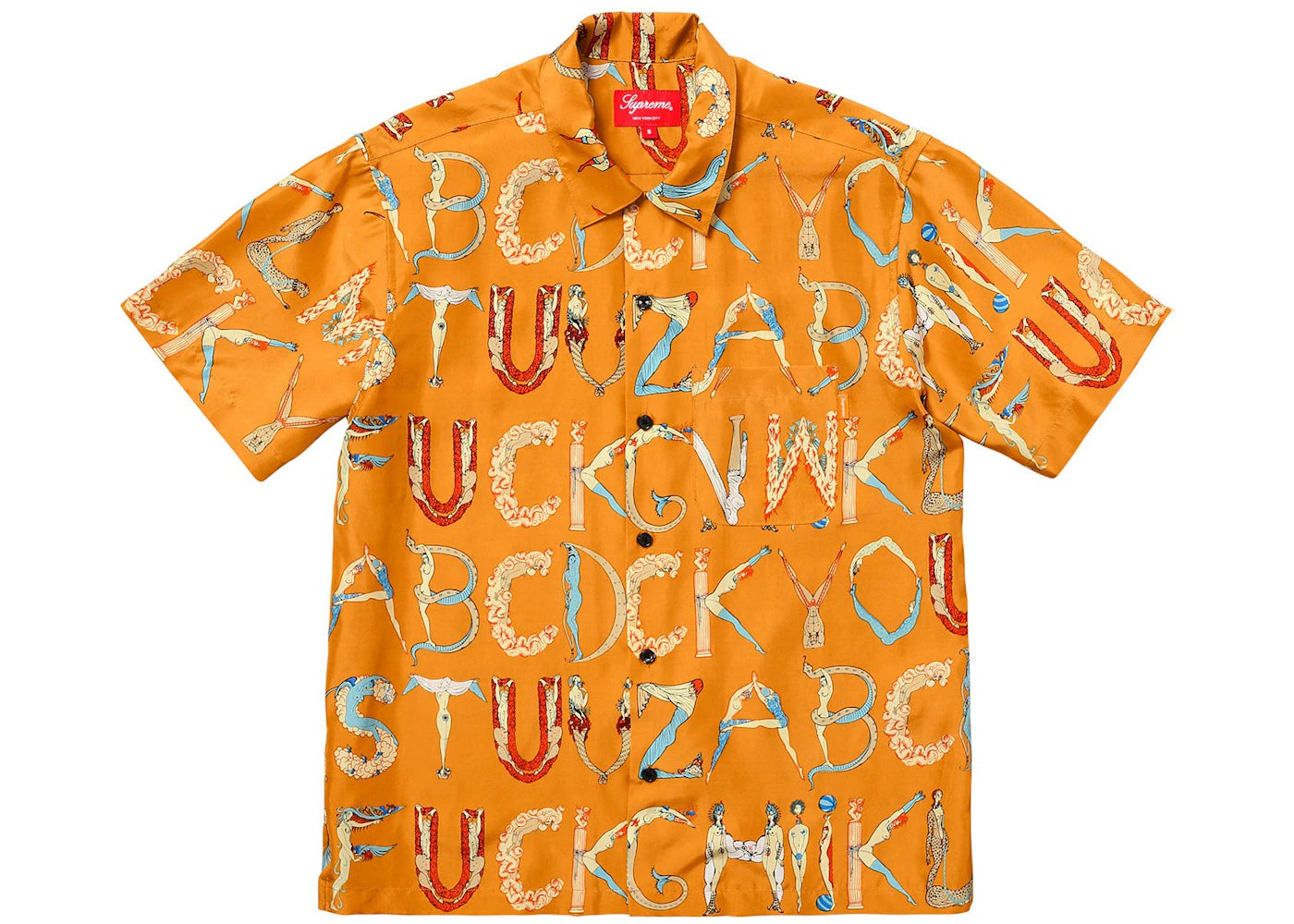 Supreme Alphabet Silk Shirt Orange