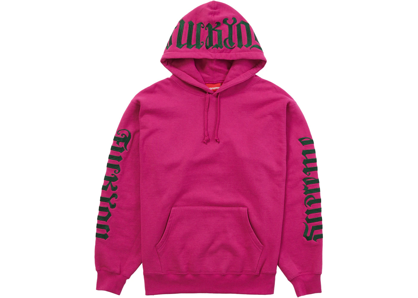 Supreme Ambigram Hooded Sweatshirt Raspberry