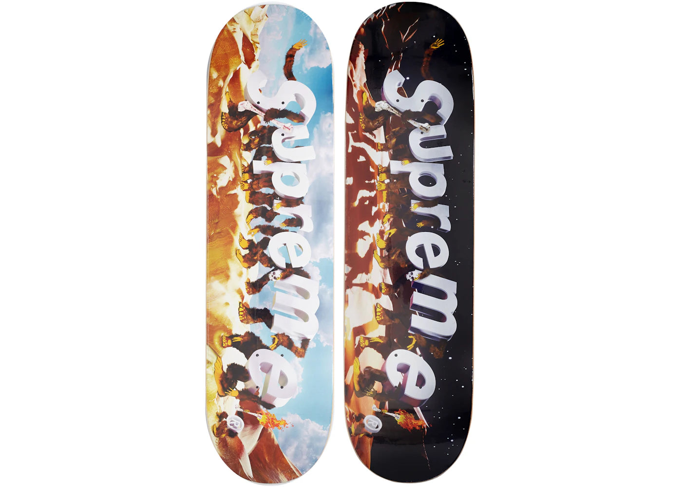 Supreme Apes Skateboard Deck Set Day/Night