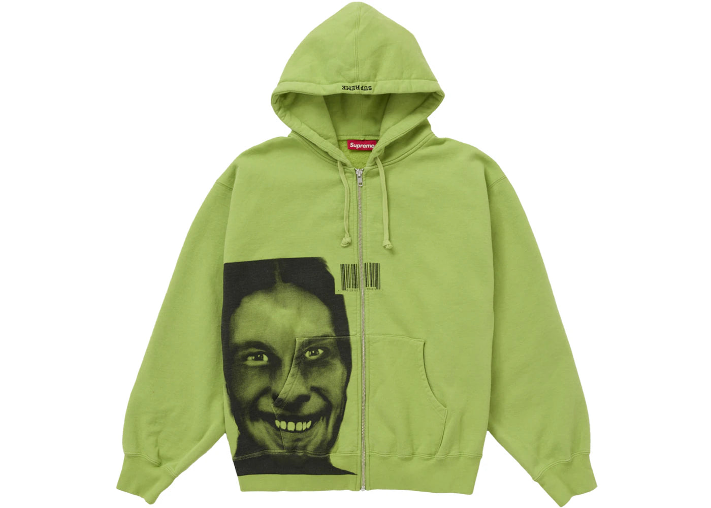 Supreme Aphex Twin Zip Up Hooded Sweatshirt Lime