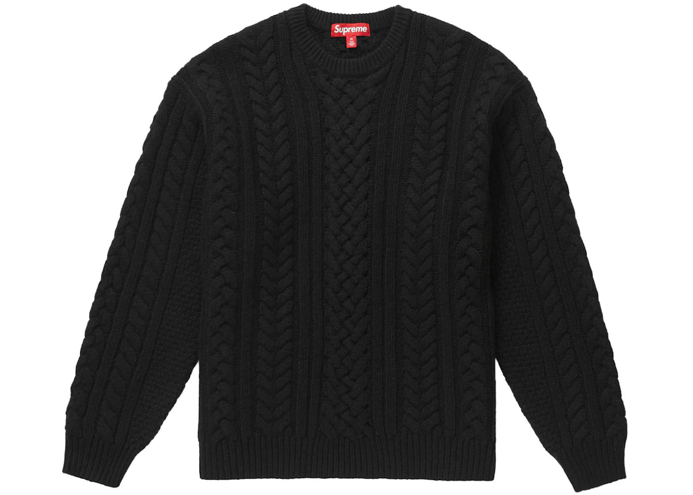 Supreme Appliqué Cable Knit Sweater Black