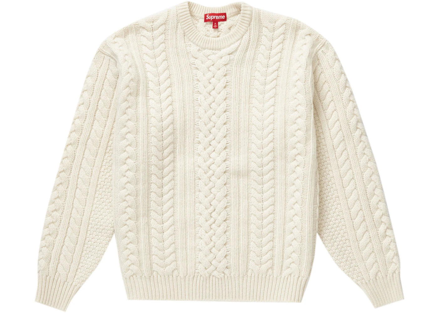 Supreme Appliqué Cable Knit Sweater Ivory