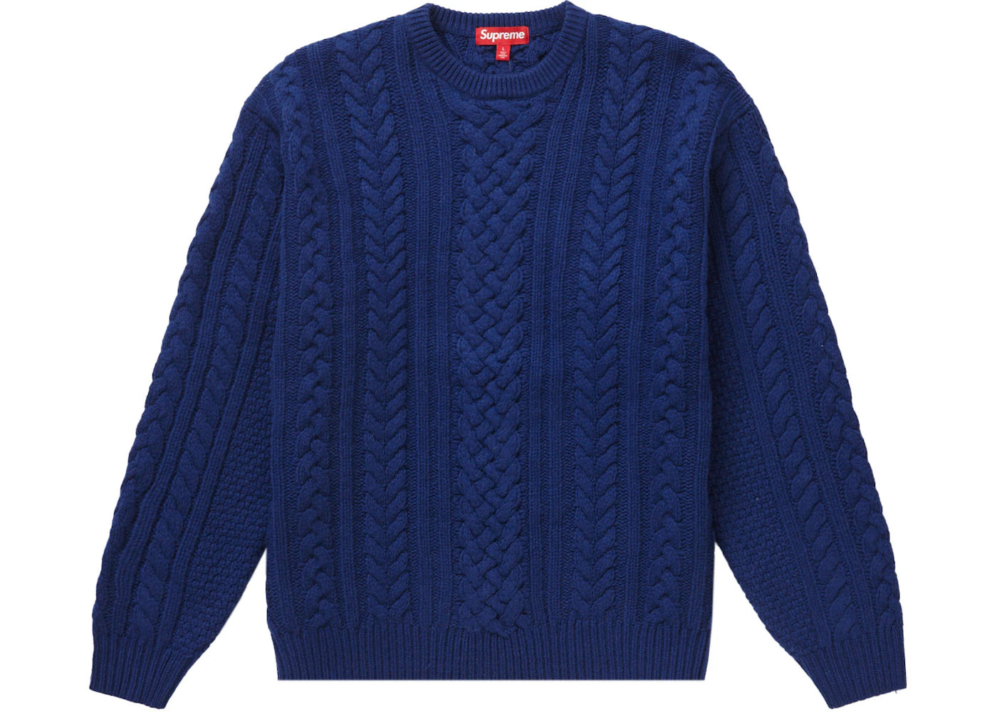 Supreme Appliqué Cable Knit Sweater Navy