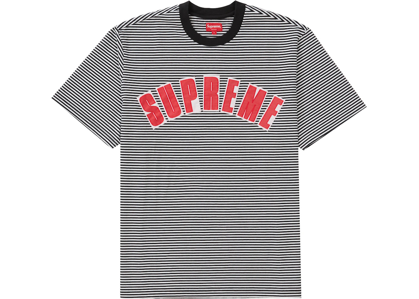 Supreme Arc Applique S/S S/S Top White Stripe