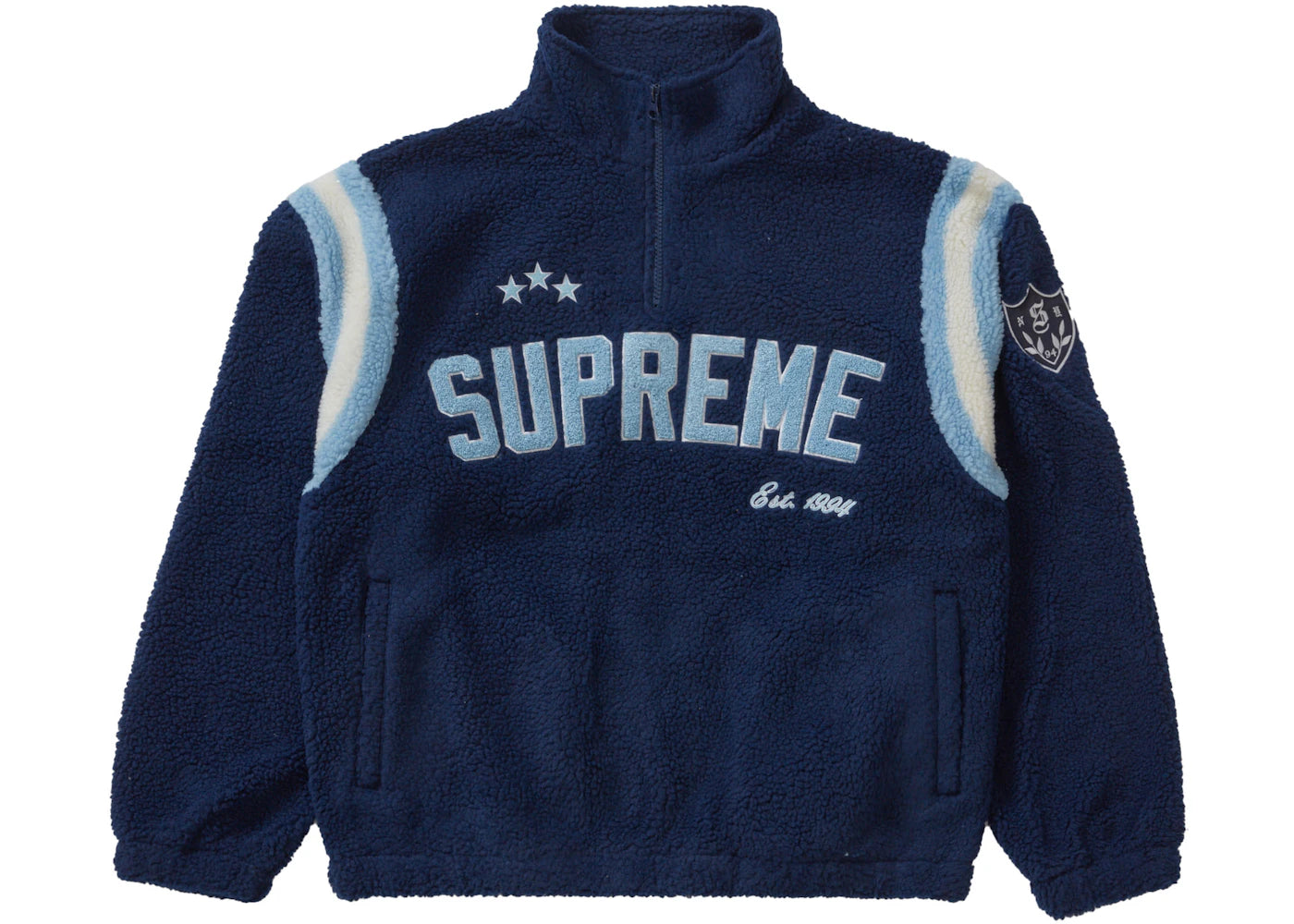 Supreme Arc Half Zip Fleece Pullover Navy