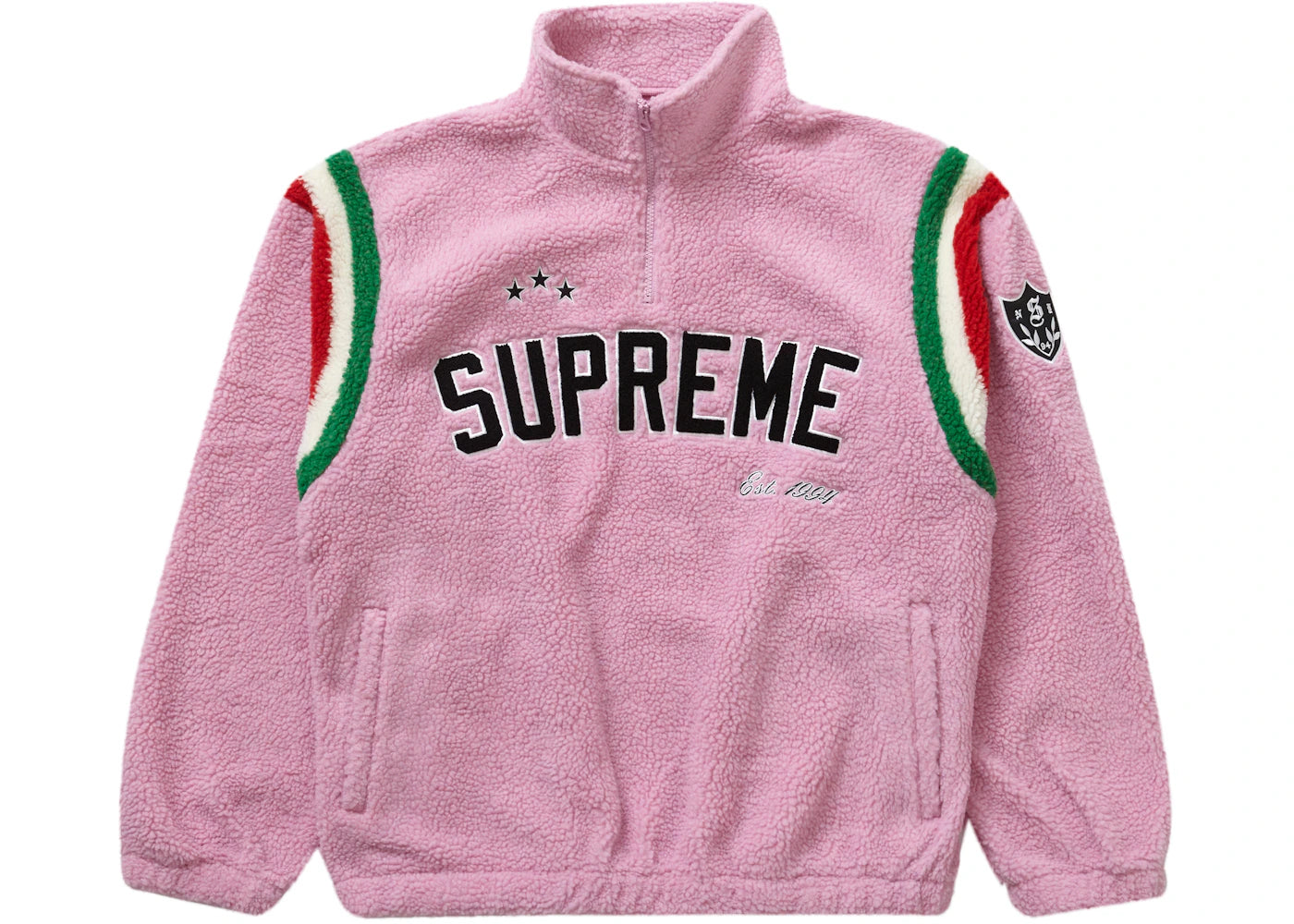 Supreme Arc Half Zip Fleece Pullover Pink