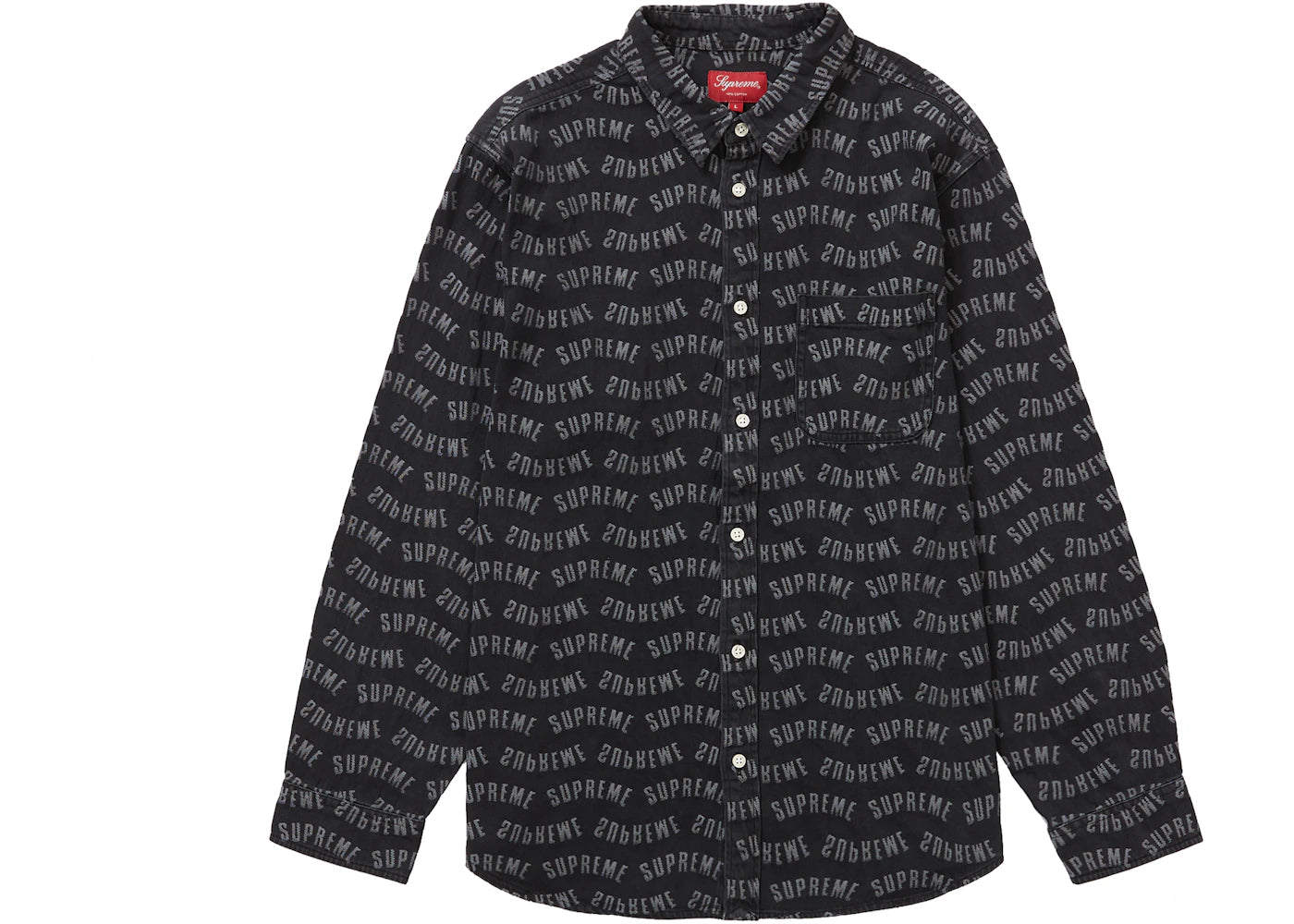 Supreme Arc Jacquard Denim Shirt Black