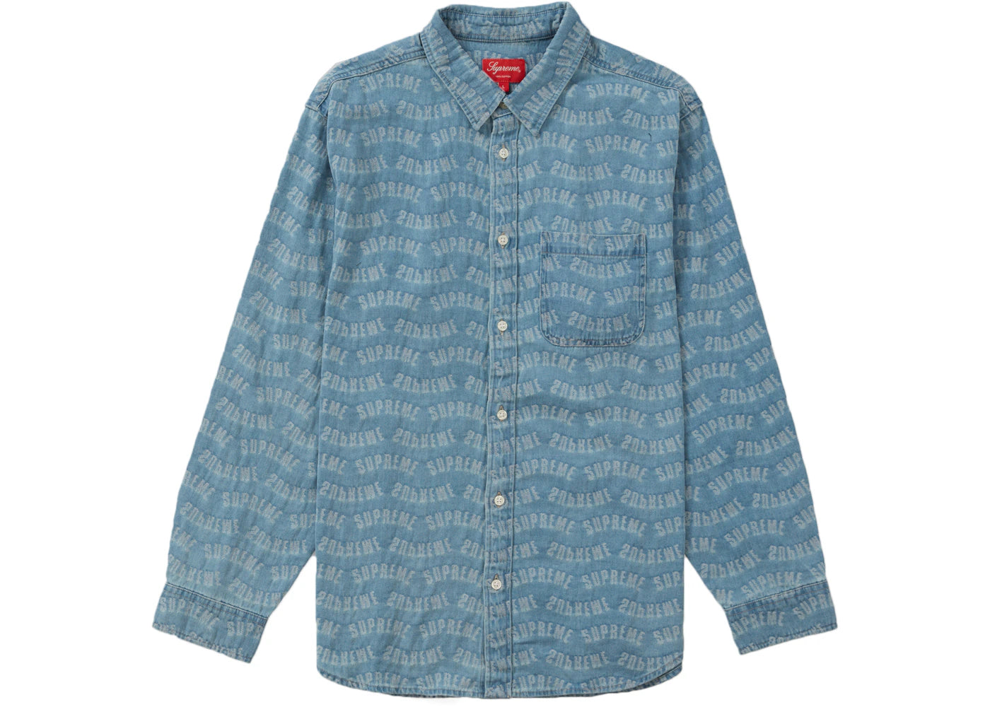 Supreme Arc Jacquard Denim Shirt Blue