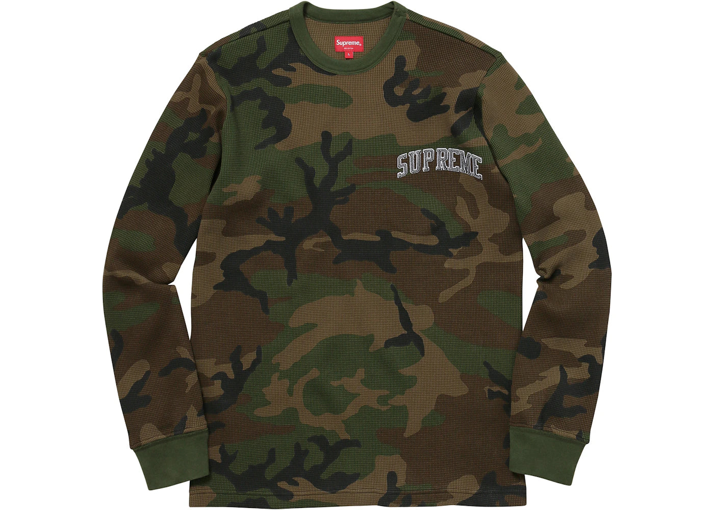 Supreme Arc Logo L/S Thermal Woodland Camo