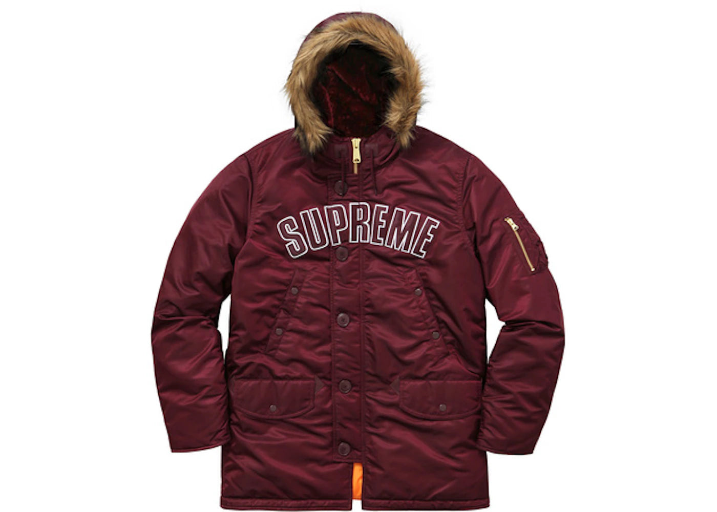 Supreme Arc Logo N3B Parka Burgundy