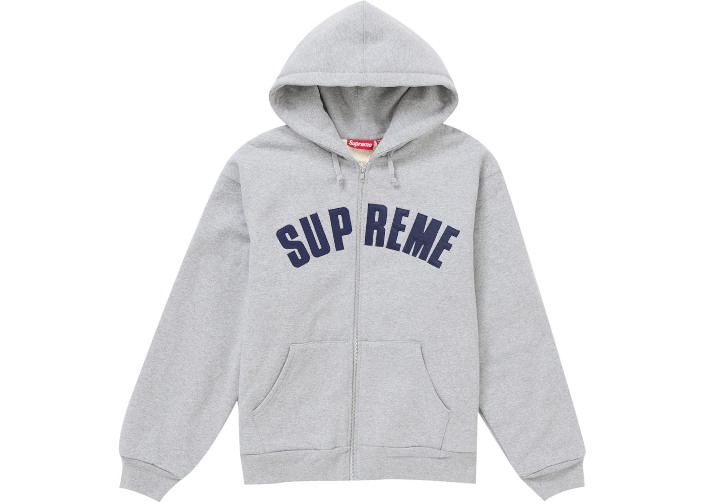 Supreme Arc Thermal Zip Up Hooded Sweatshirt Heather Grey