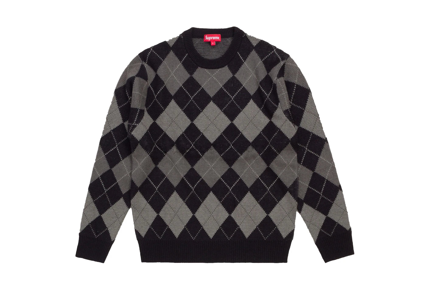 Supreme Argyle Crewneck Sweater Black