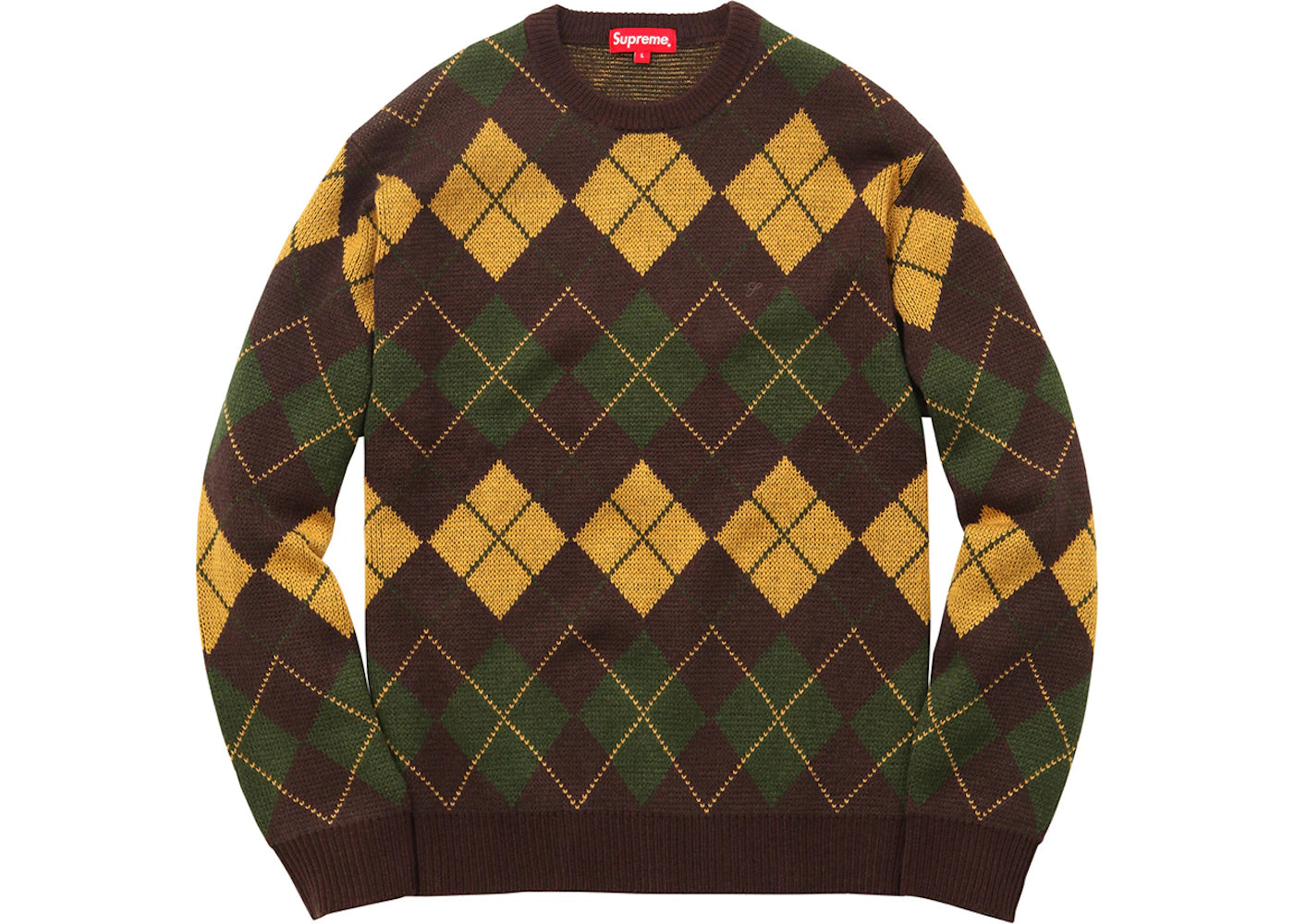 Supreme Argyle Crewneck Sweater Brown