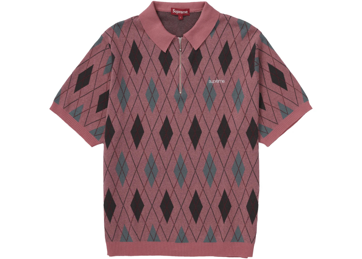 Supreme Argyle Zip Polo Dusty Magenta