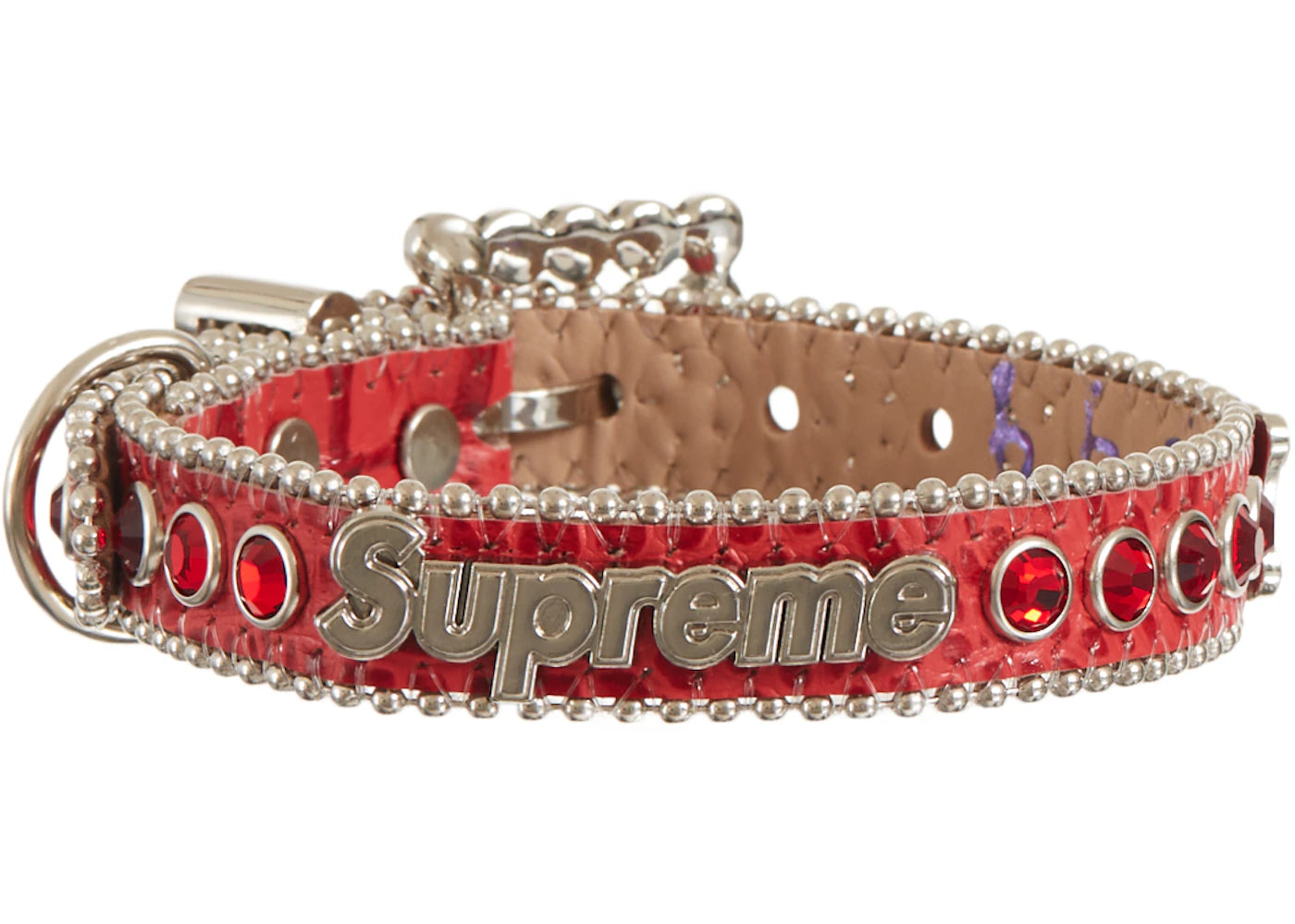 Supreme B.B. Simon Studded Dog Collar Red