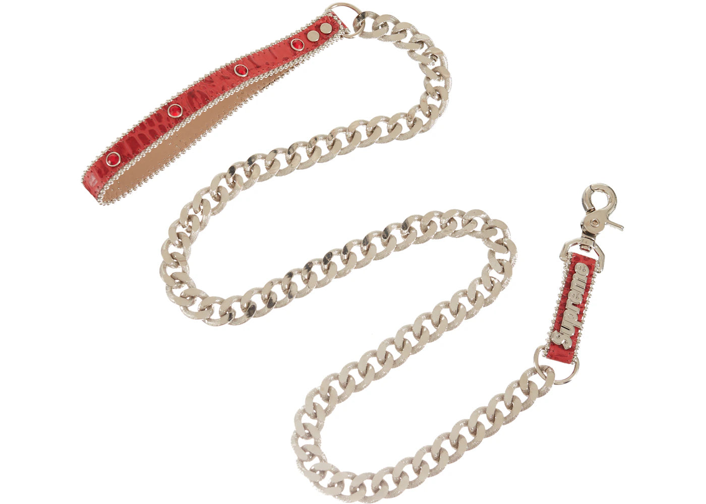 Supreme B.B. Simon Studded Dog Leash Red