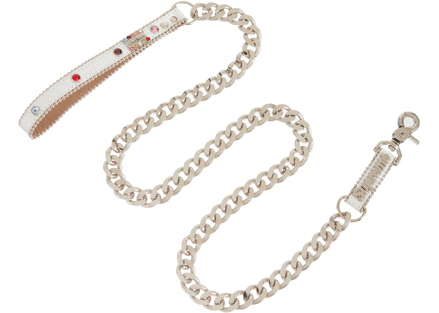 Supreme B.B. Simon Studded Dog Leash White