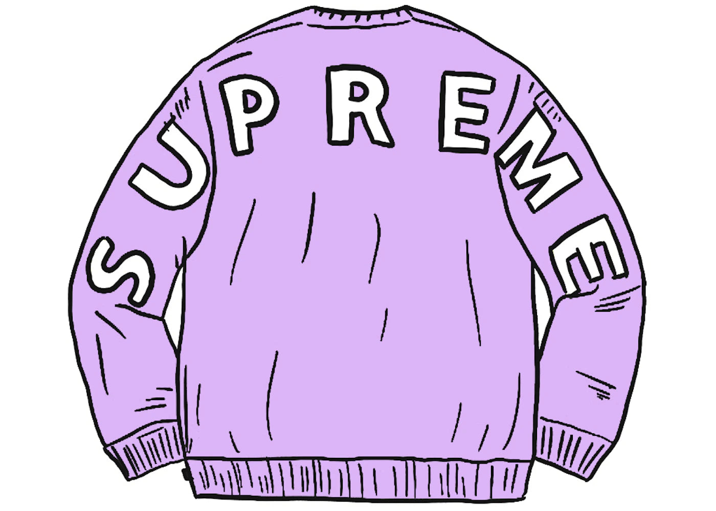 Supreme Back Logo Sweater Lilac