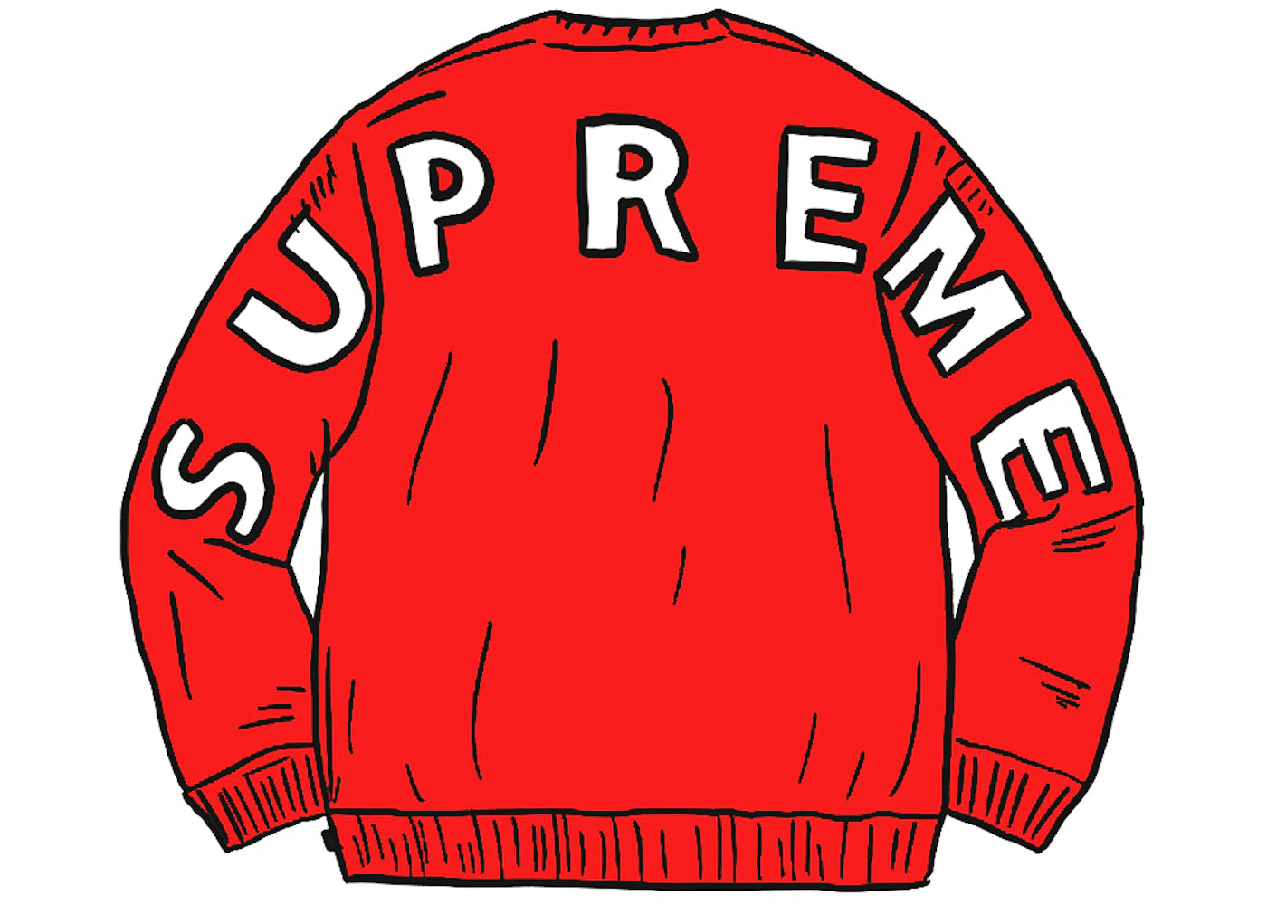 Supreme Back Logo Sweater Red