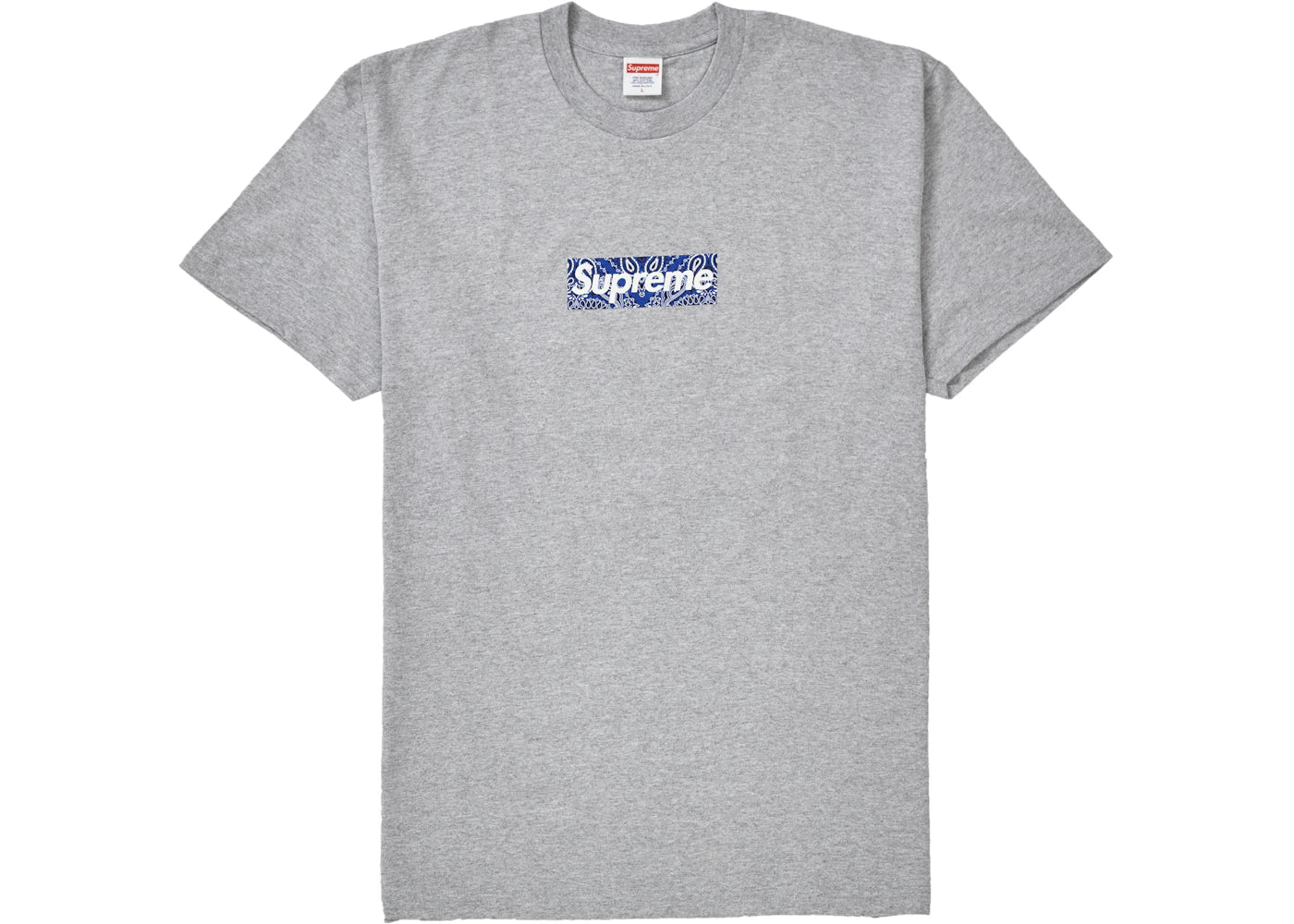 Supreme Bandana Box Logo Tee Heather Grey