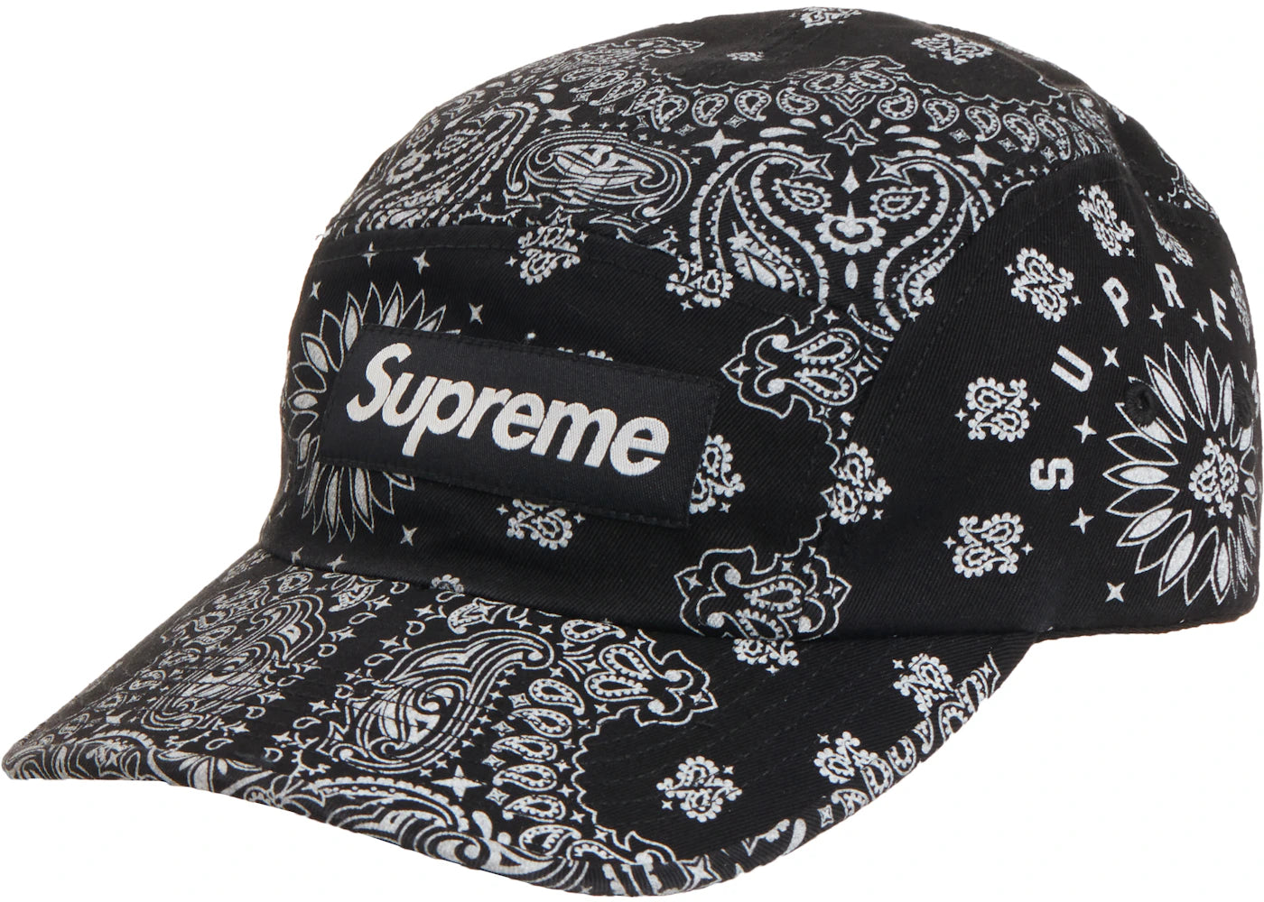 Supreme Bandana Camp Cap Black