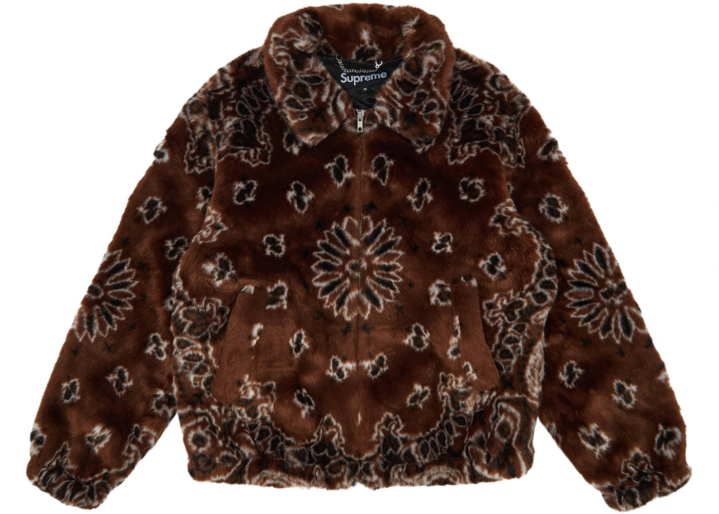 Supreme Bandana Faux Fur Bomber Jacket Brown