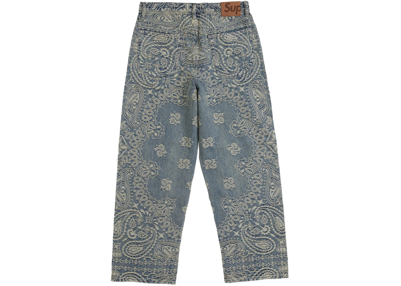 Supreme Bandana Jacquard Baggy Jean Blue – Side Kicks Supreme Bandana Jacquard Baggy Jean Blue – Side Kicks