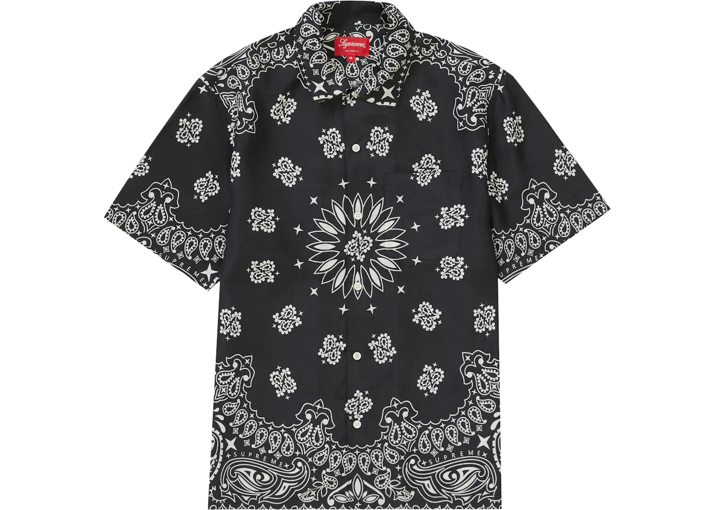 Supreme Bandana Silk S/S Shirt Black