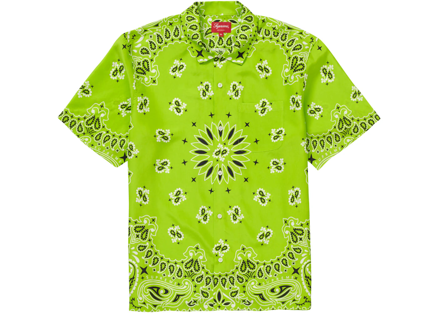 Supreme Bandana Silk S/S Shirt Bright Green