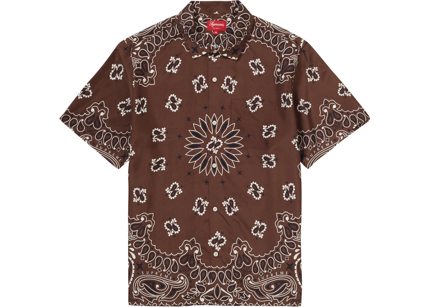 Supreme Bandana Silk S/S Shirt Brown