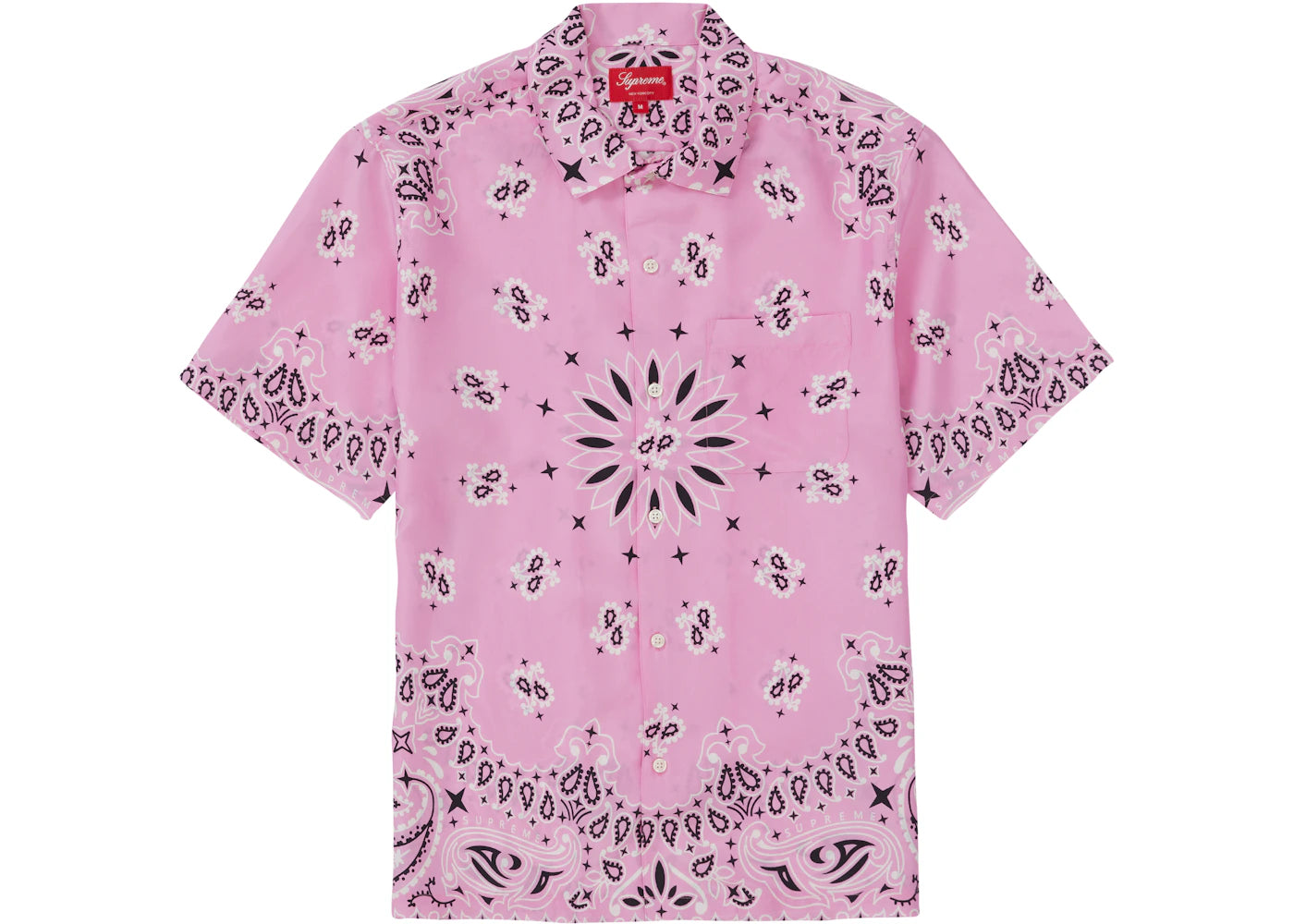 Supreme Bandana Silk S/S Shirt Pink