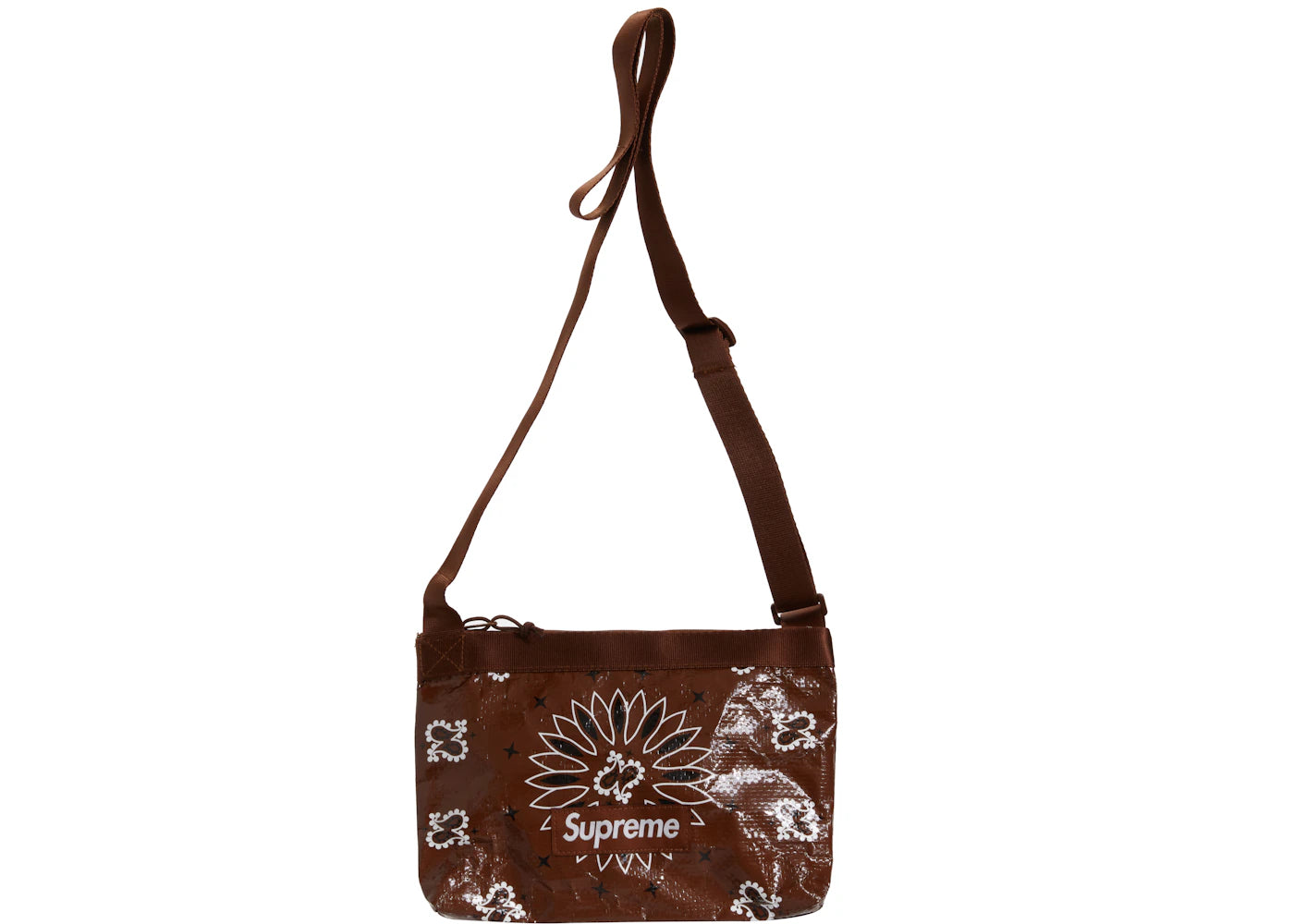 Supreme Bandana Tarp Side Bag Brown