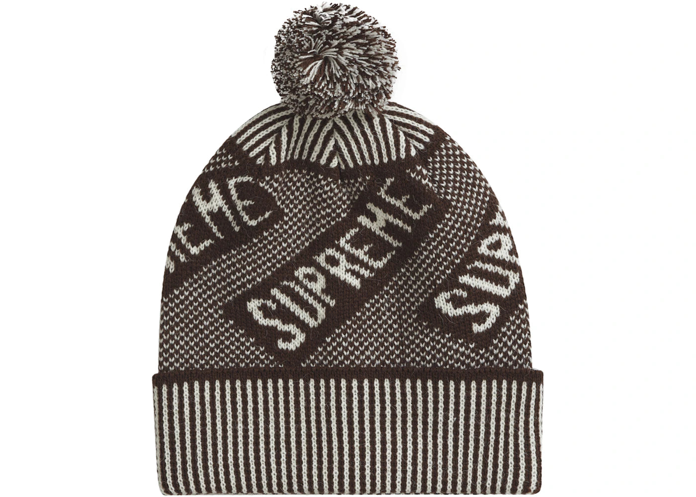 Supreme Banner Beanie Brown