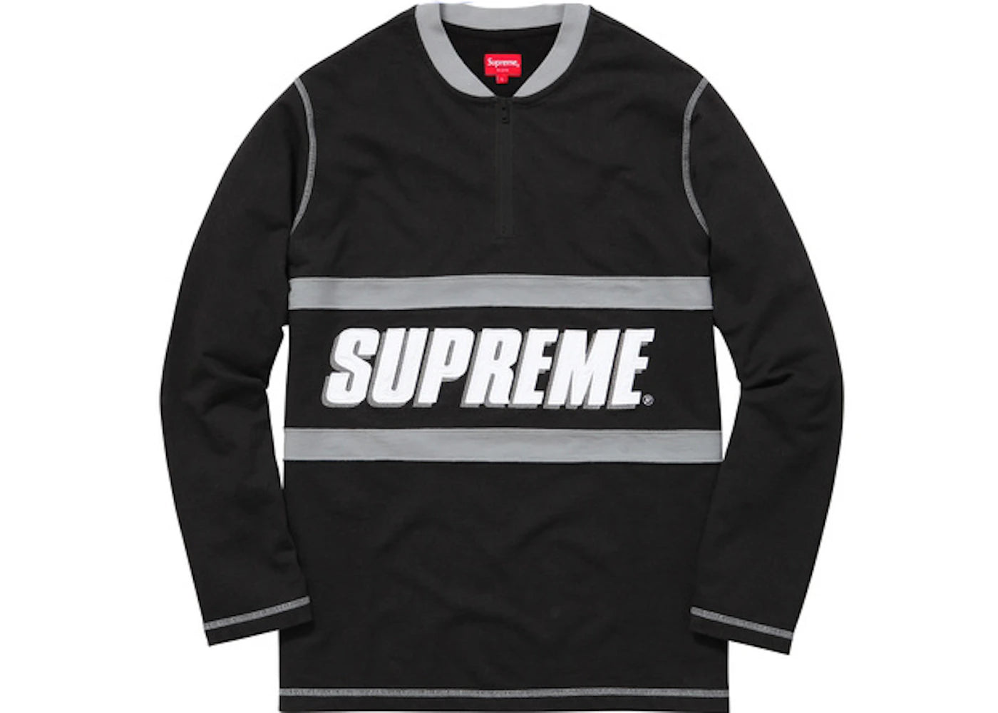 Supreme Bar Logo Half Zip Top Black