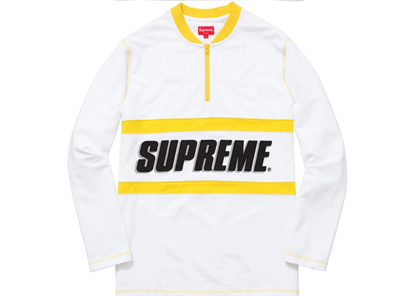 Supreme Bar Logo Half Zip Top White