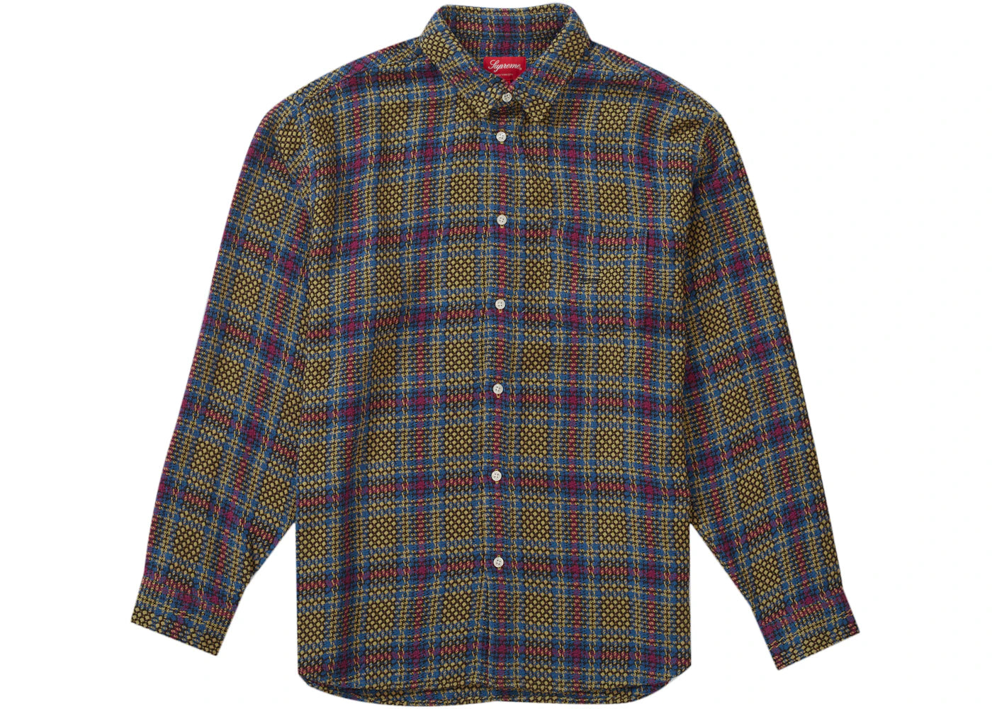 Supreme Basket Weave Plaid Shirt Yellow