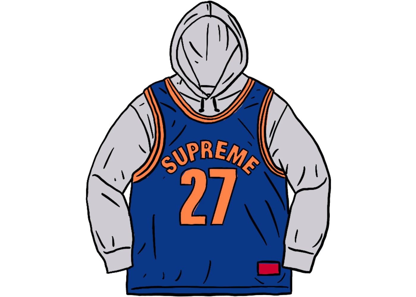 Supreme Basketball Jersey Hooded Sweatshirt Ash Grey