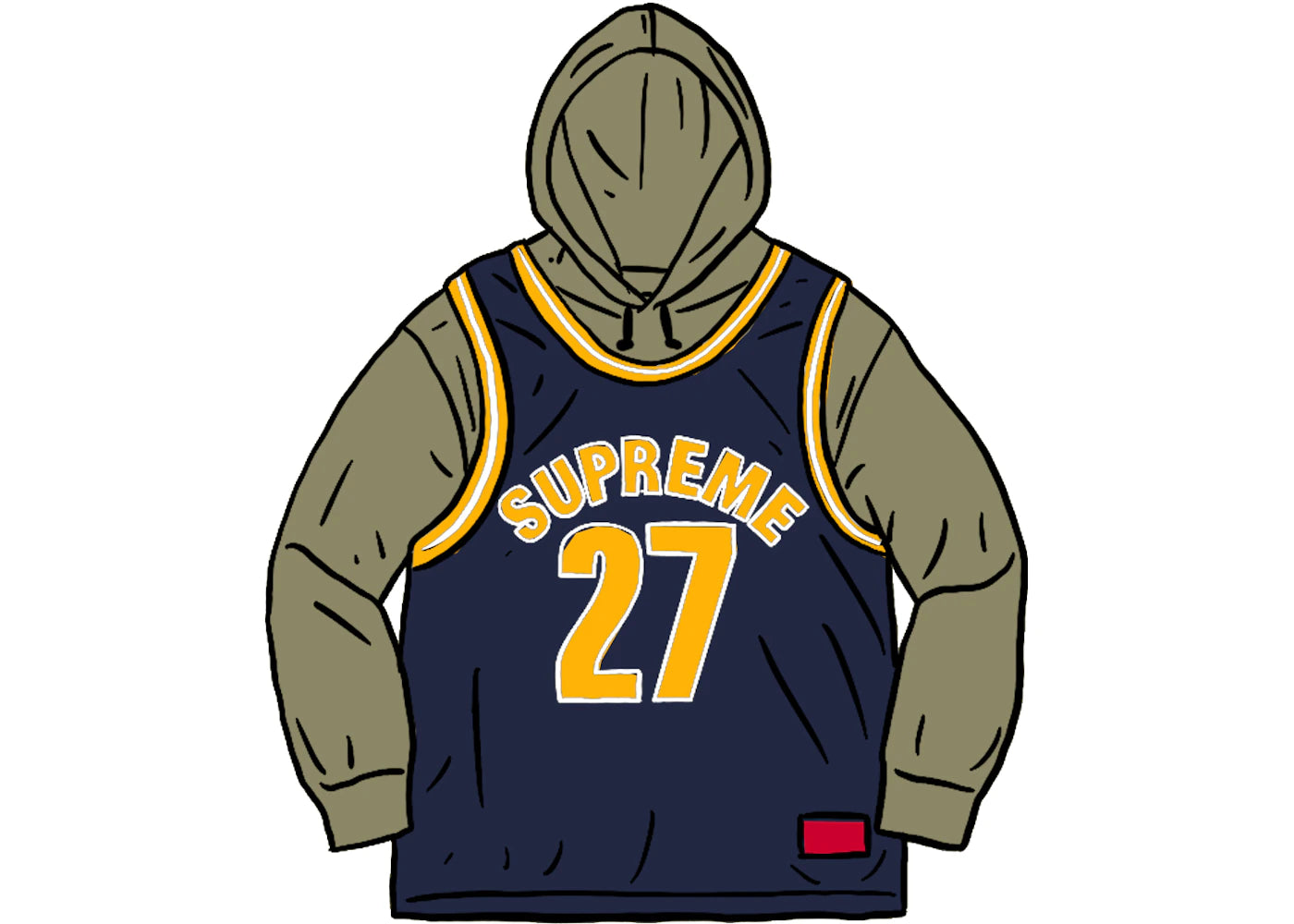 Supreme Basketball Jersey Hooded Sweatshirt Light Olive