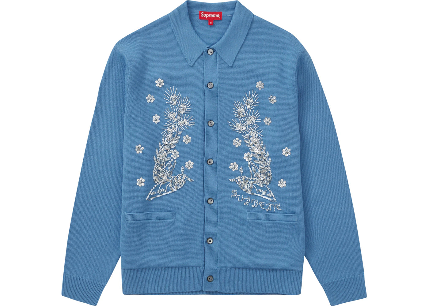 Supreme Beaded Applique Cardigan Bright Blue