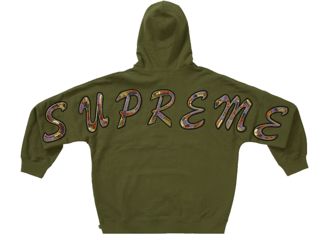 Supreme Beaded Hooded Sweatshirt Olive