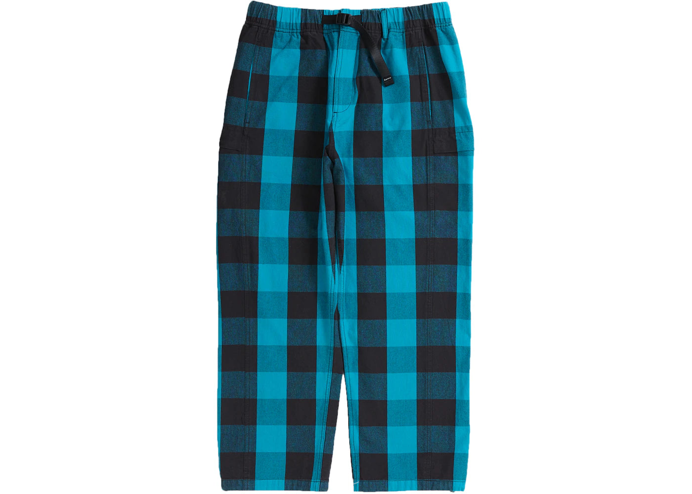 Supreme Belted Trail Pant Teal Plaid