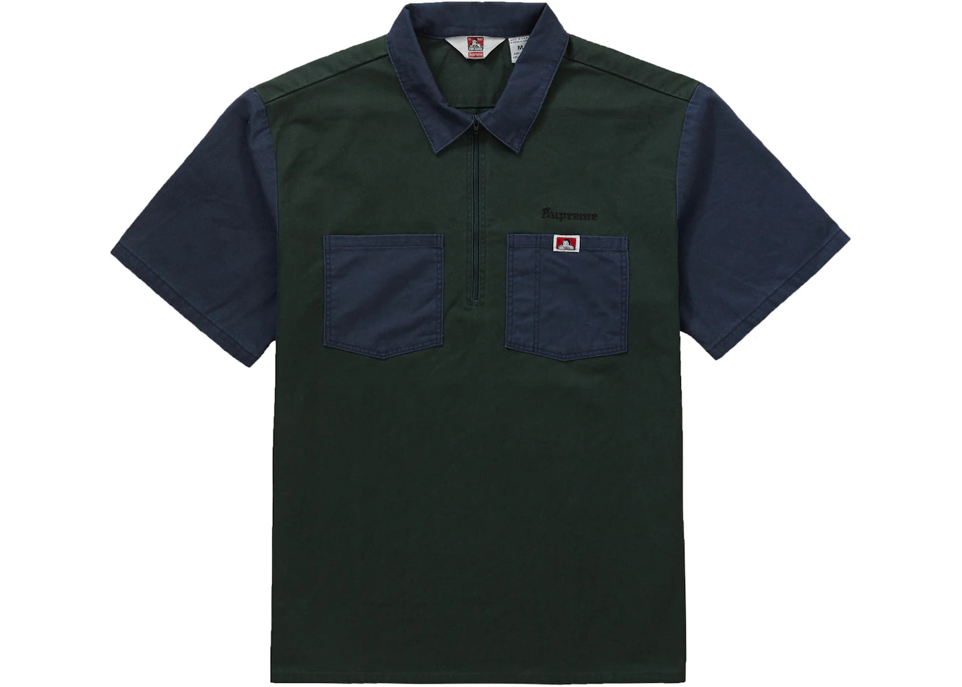 Supreme Ben Davis Half Zip Work Shirt Navy