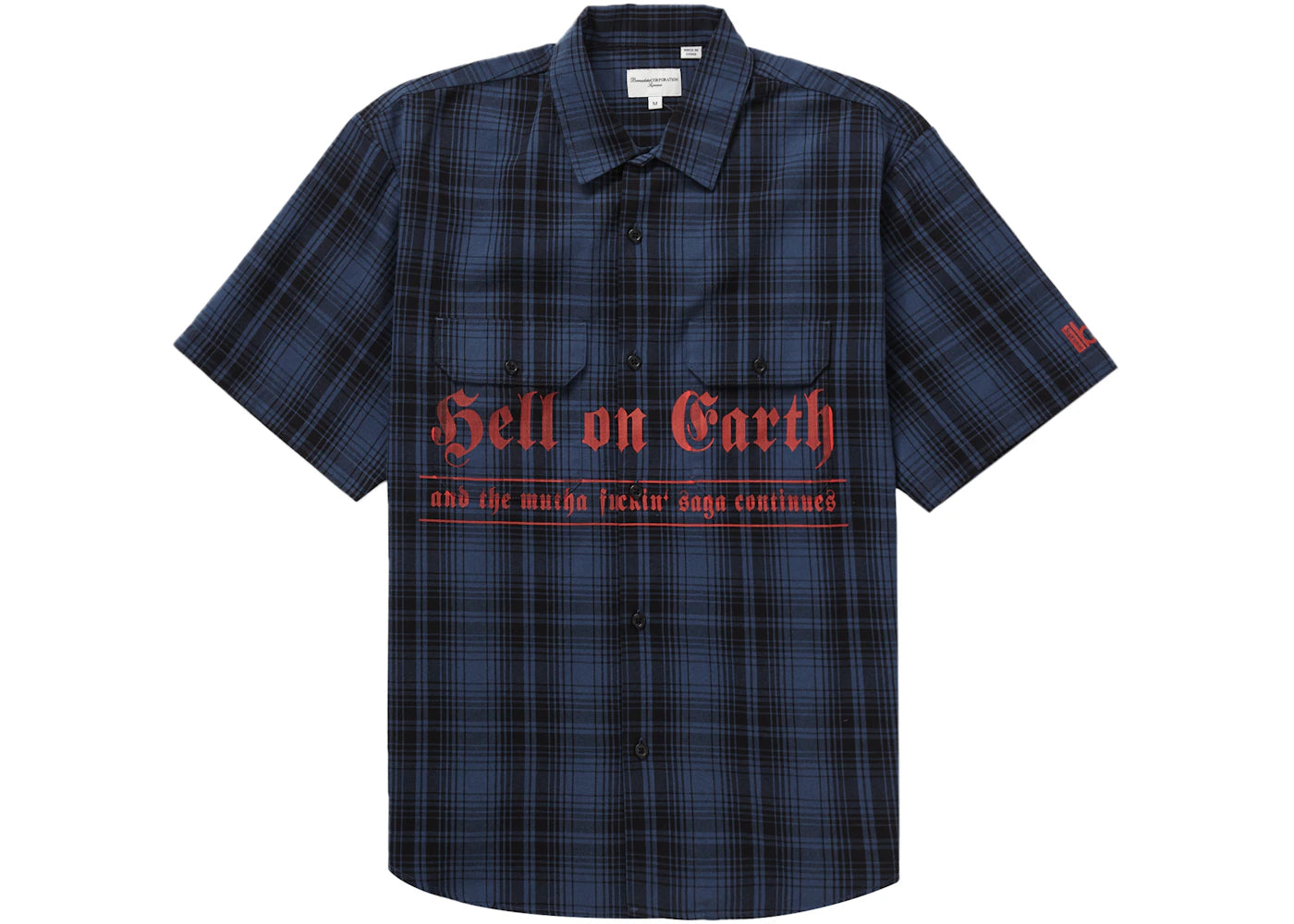 Supreme Bernadette Corporation S/S Work Shirt Navy Plaid