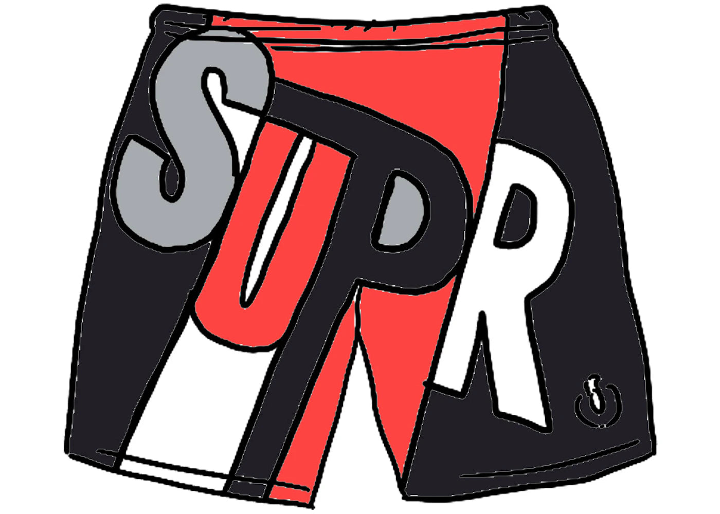 Supreme Big Letter Water Short Black