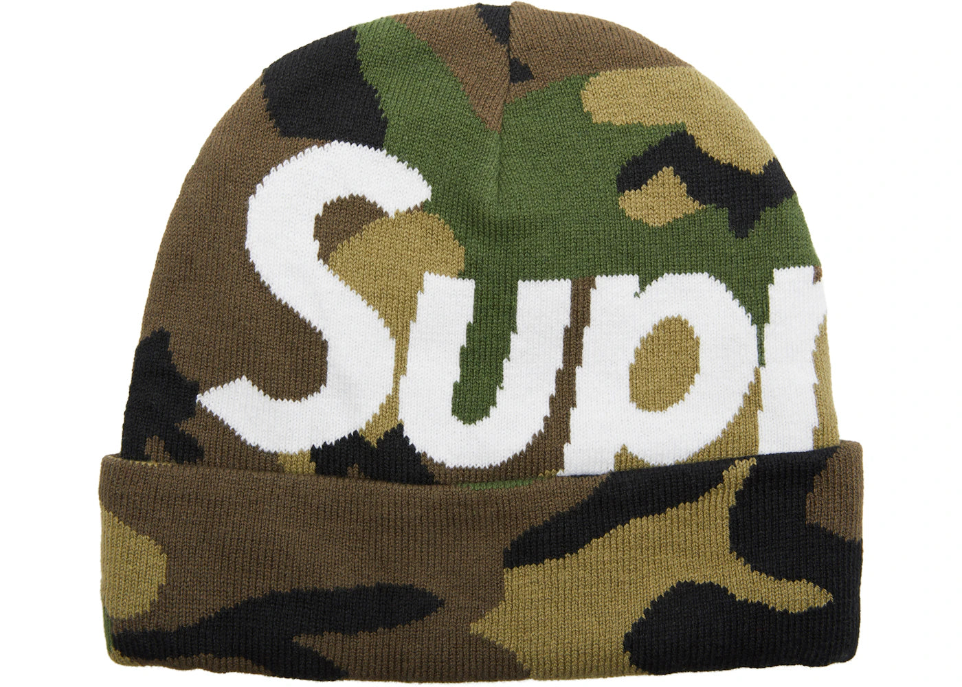 Supreme Big Logo Beanie (FW17) Woodland Camo