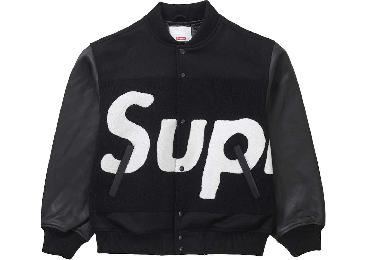 Supreme Big Logo Chenille Varsity Jacket Black