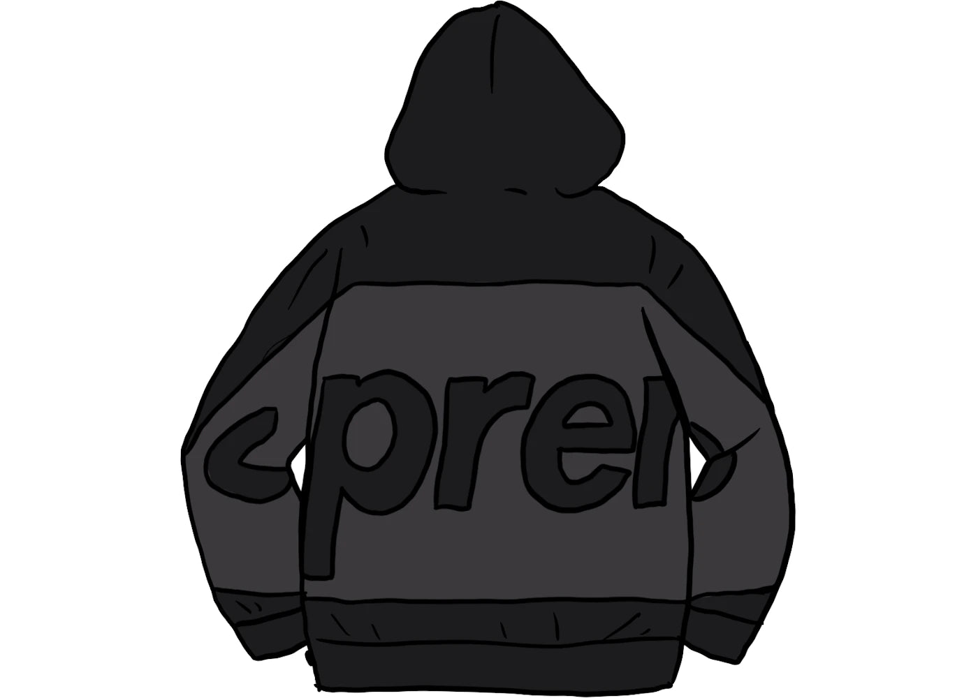 Supreme Big Logo Hooded Sweatshirt Black