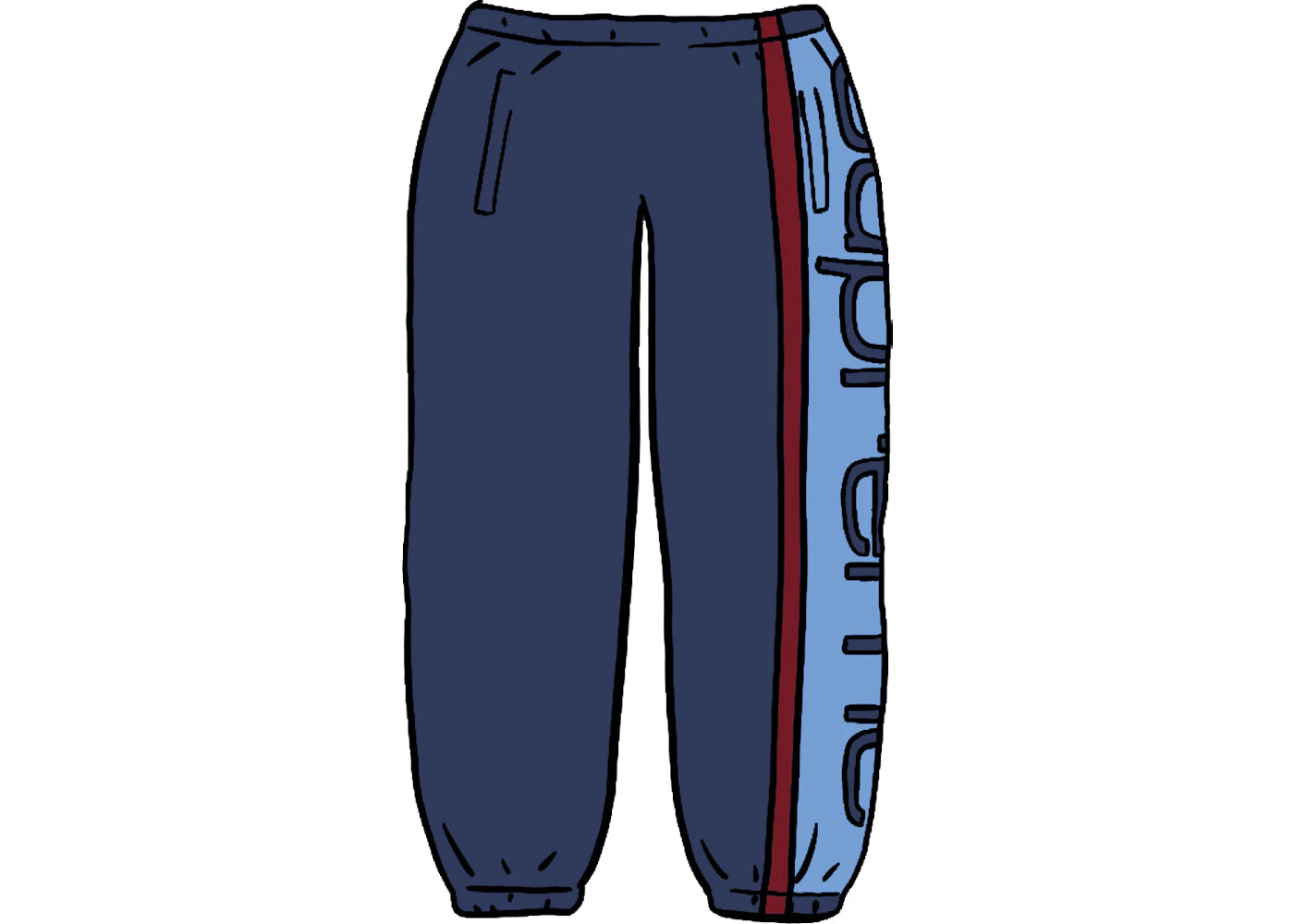 Supreme Big Logo Paneled Sweatpant Navy